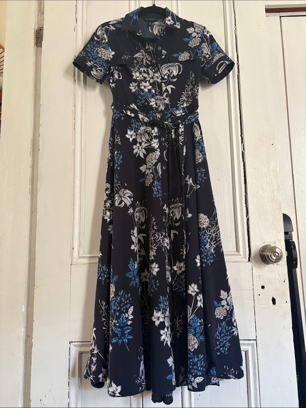 Banana Republic Blue Floral Maxi Dress
